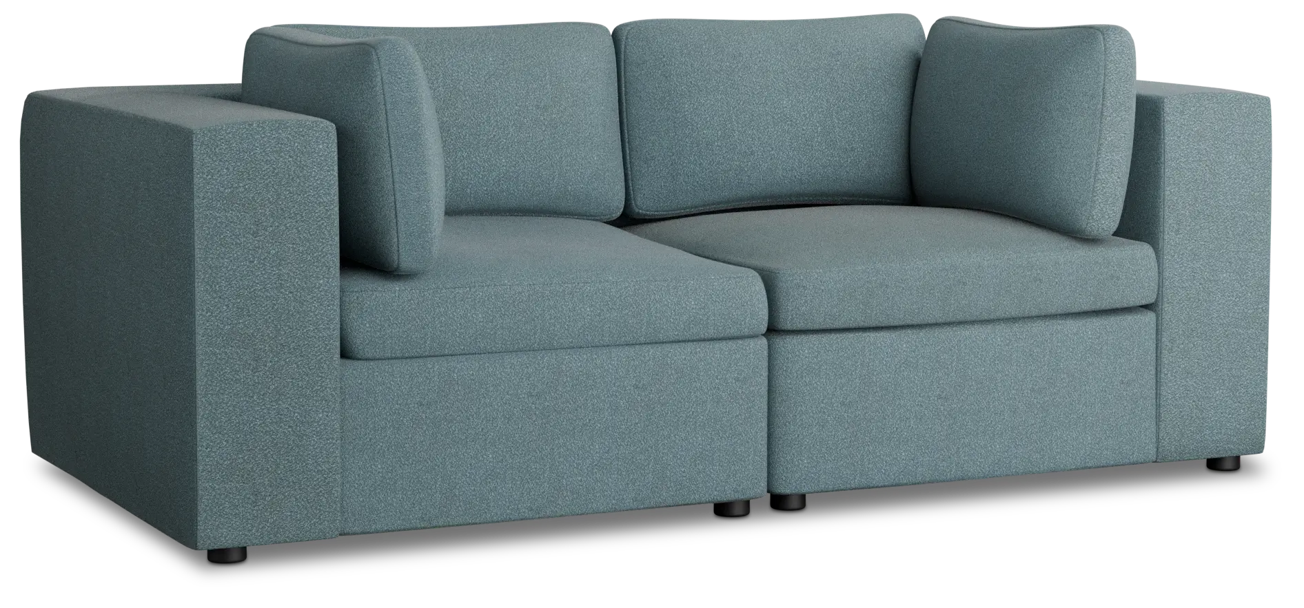 Destin Sutton Blue Fabric 2 Piece Modular Sofa Destin Sutton Blue Fabric 2 Piece Modular Sofa