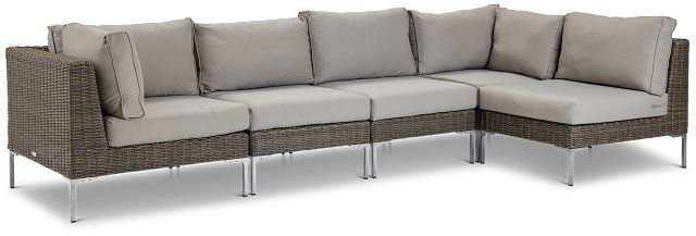 Tulum Gray Woven 5-piece Modular Sectional