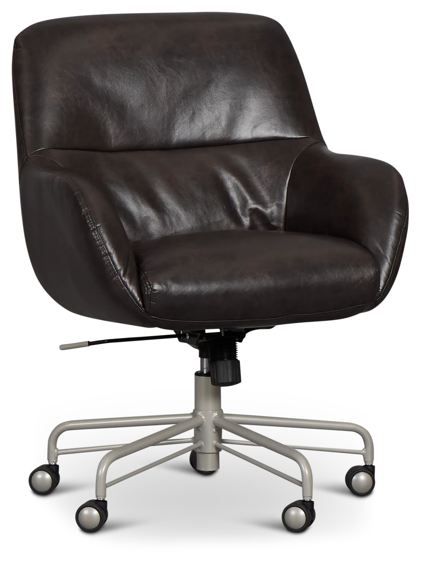 Ophelia Dark Brown Upholstered Desk Chair