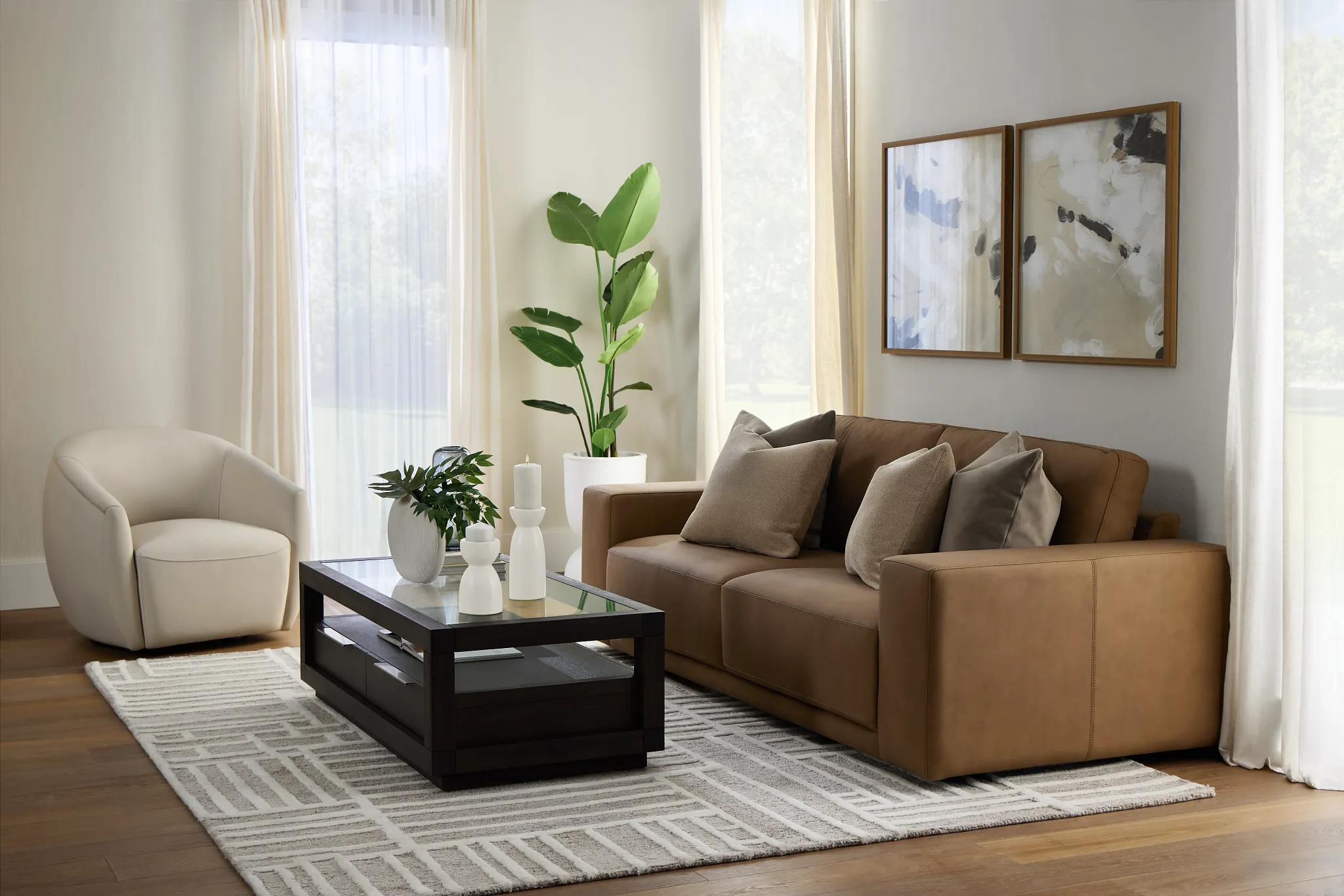Kellan Light Brown 92" Sofa
