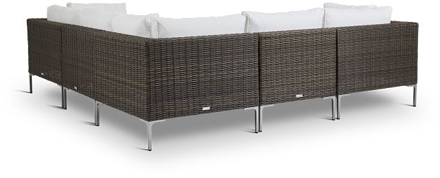 Tulum White Woven Two-arm Sectional