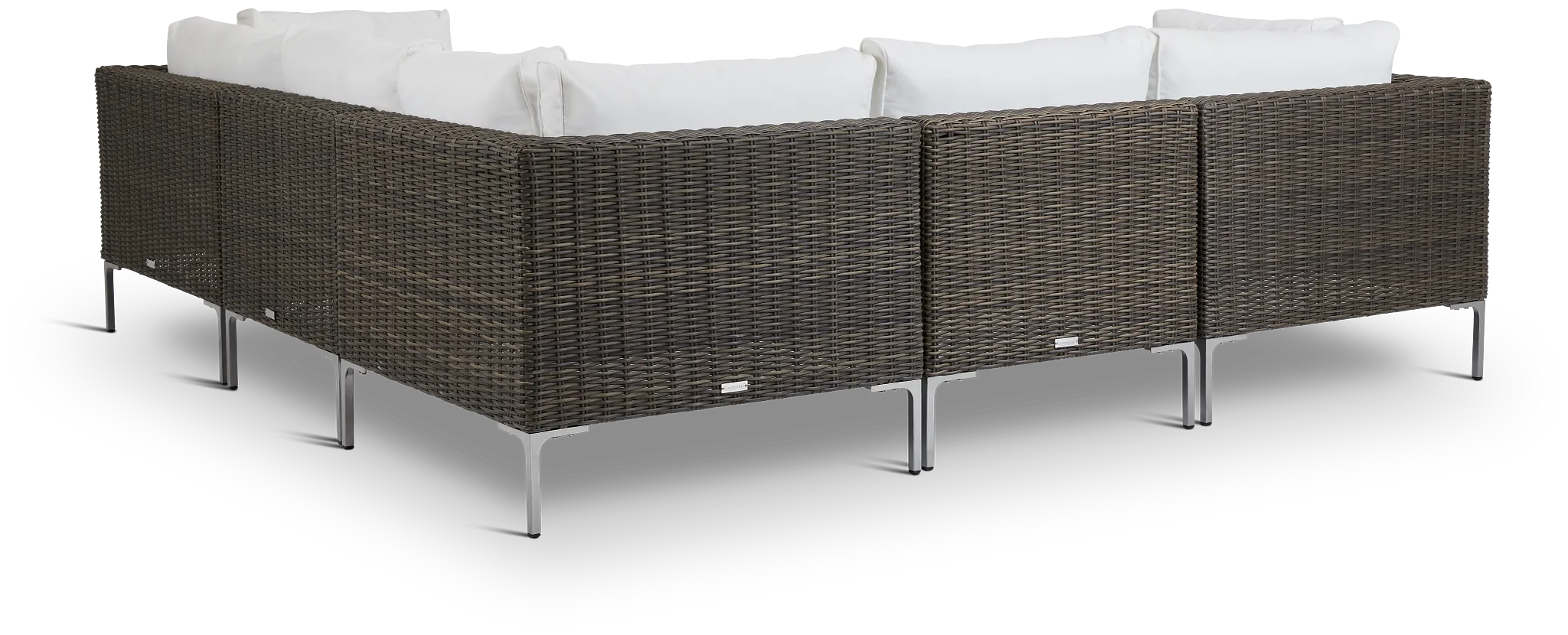 Tulum White Woven Two-arm Sectional