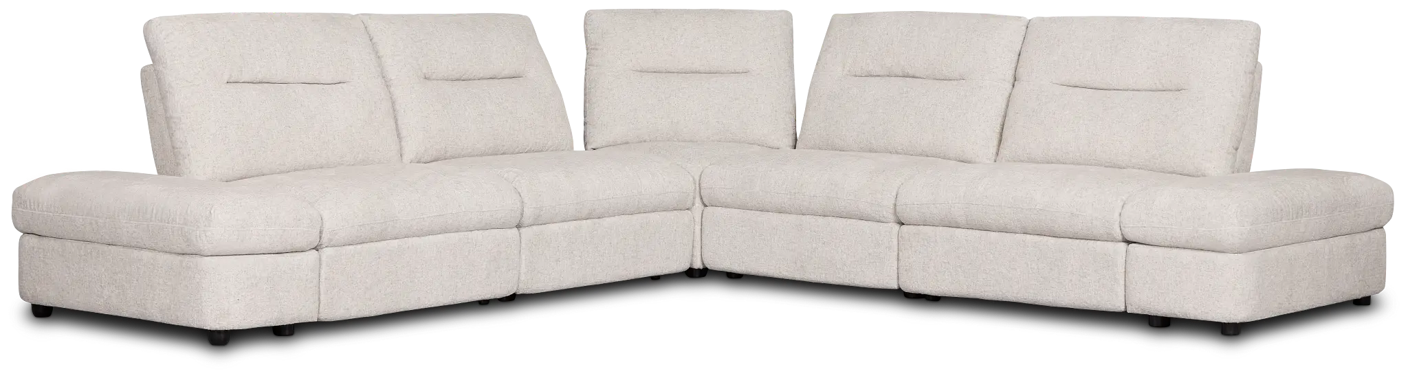 Mila Light Beige Fabric Small Dual Power Reclining Two-arm Sectional Mila Light Beige Fabric Small Dual Power Reclining Two-arm Sectional