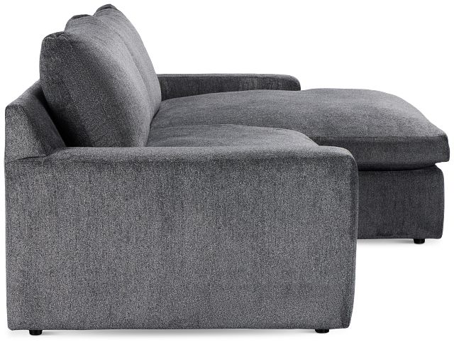 Stella Dark Gray Fabric Small Right Chaise Sectional