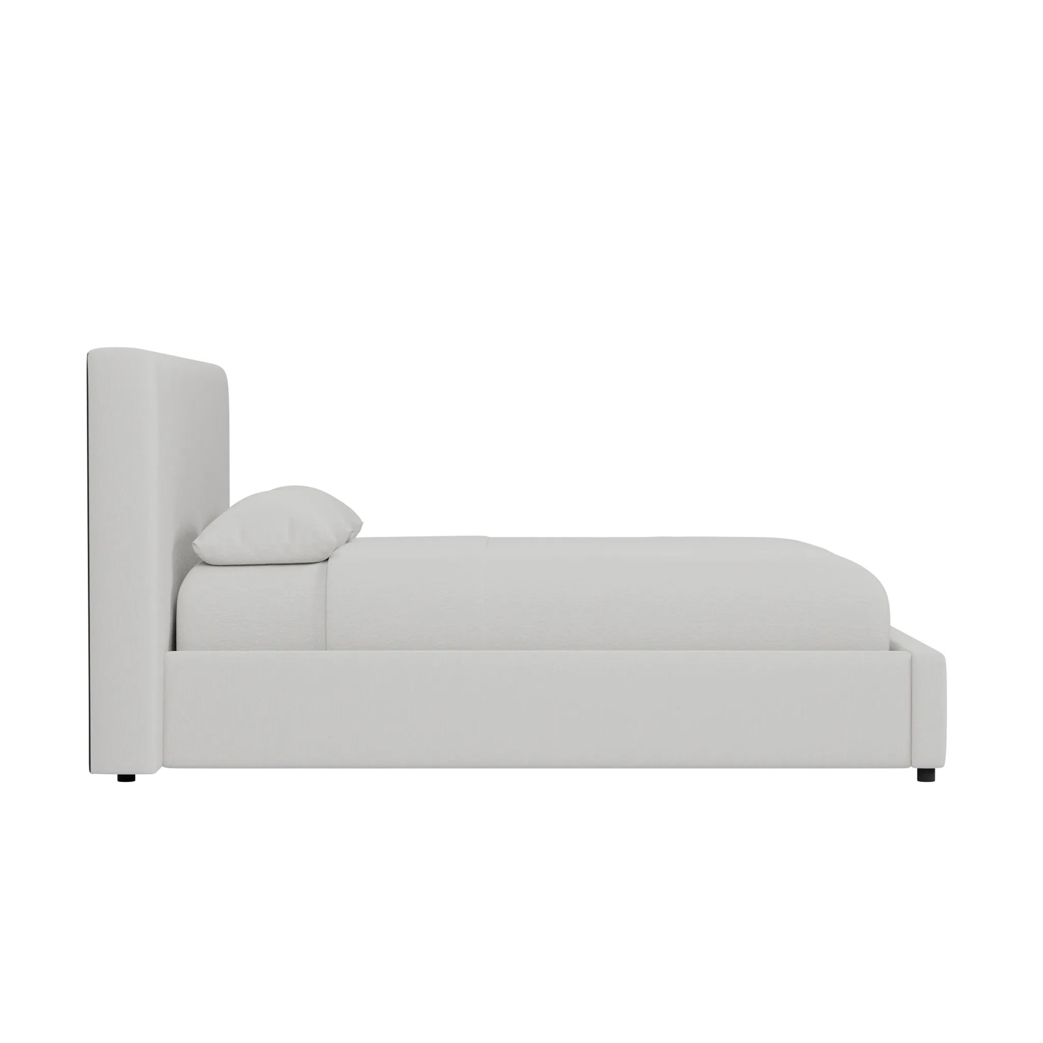 Grayton Delray Pewter 44" Upholstered Platform Bed