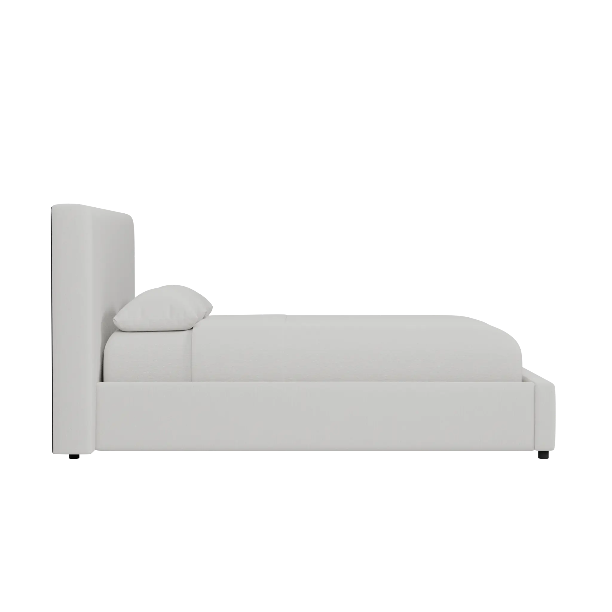 Grayton Delray Pewter 44" Upholstered Platform Bed Grayton Delray Pewter 44" Upholstered Platform Bed