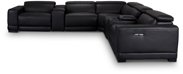 Lombardy Black Micro Large Dual Power Reclining Two-arm Sectional