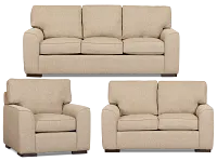 Sinclair Brown Fabric Living Room