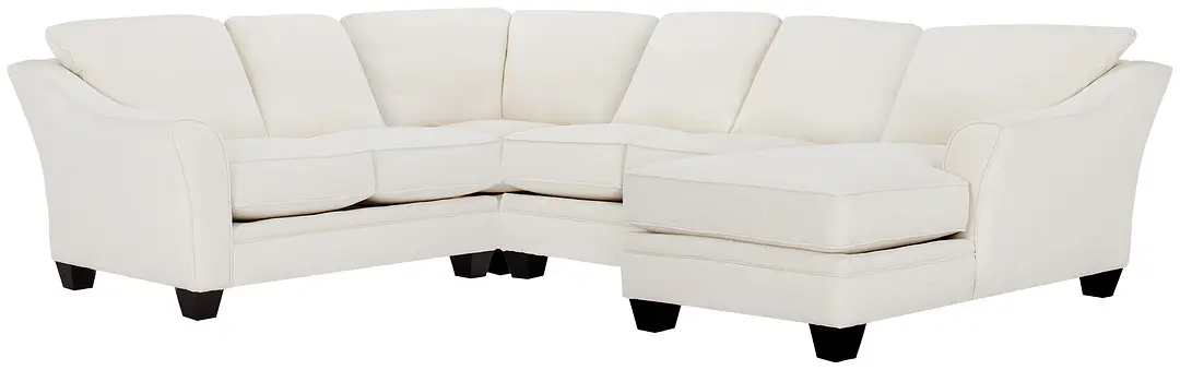 Avery White Fabric Medium Right Chaise Sectional Avery White Fabric Medium Right Chaise Sectional