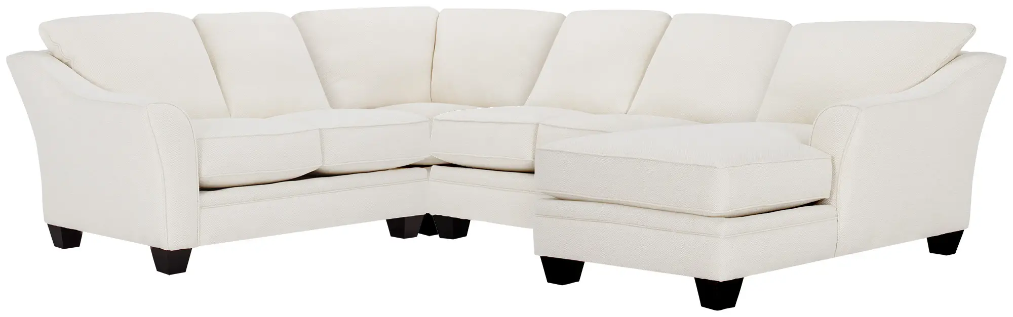 Avery White Fabric Medium Right Chaise Sectional Avery White Fabric Medium Right Chaise Sectional