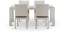 Bahia Gray 72" Rectangular Table & 4 Chairs