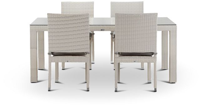 Bahia Gray 72" Rectangular Table & 4 Chairs