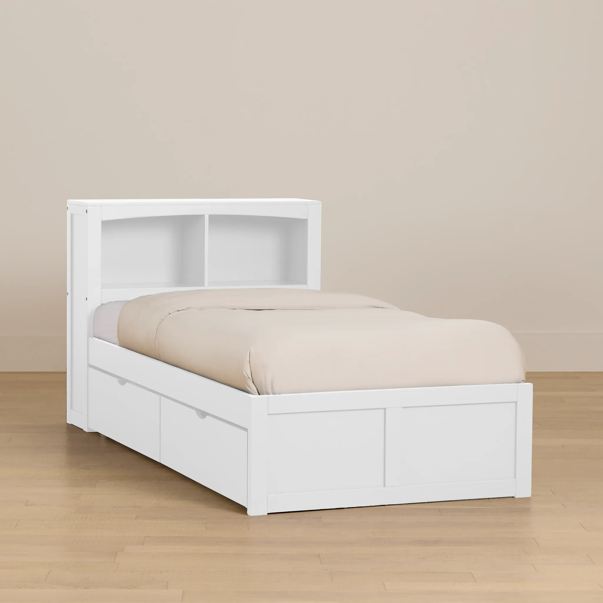 Charleston White Bookcase Bed With 2 Storage Drawers