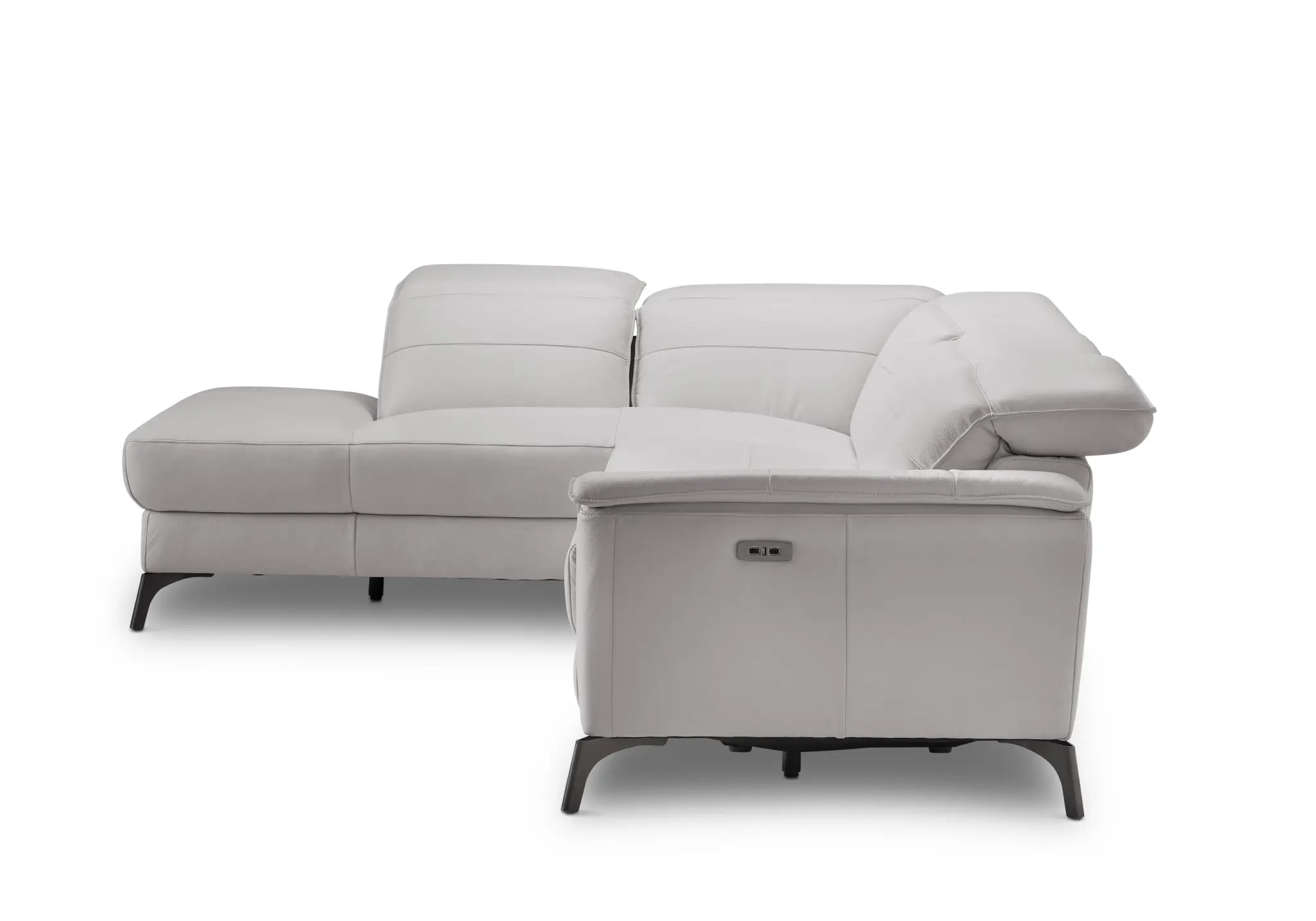 Pearson Gray Leather Left Bumper Power Reclining Sectional Pearson Gray Leather Left Bumper Power Reclining Sectional