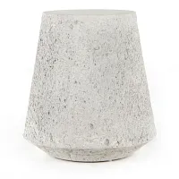 Raina White Stone End Table