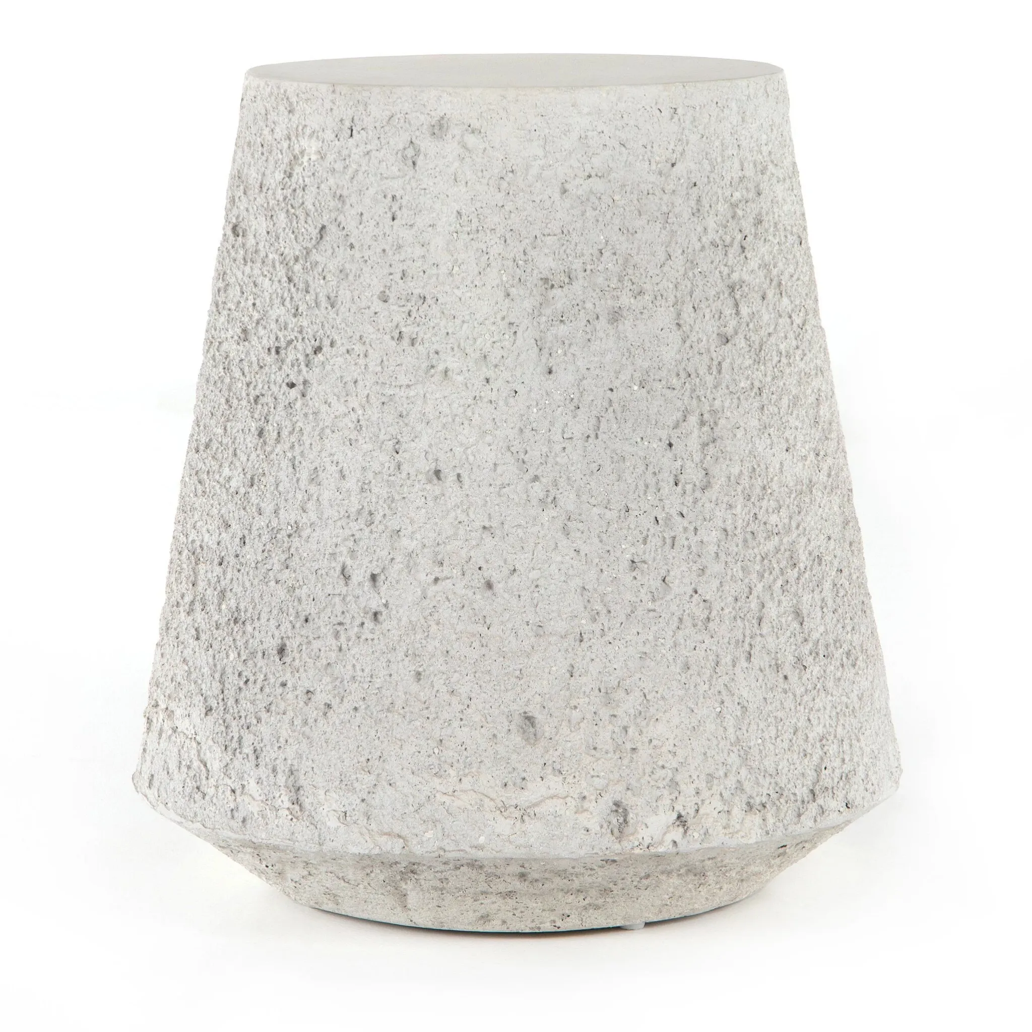 Raina White Stone End Table
