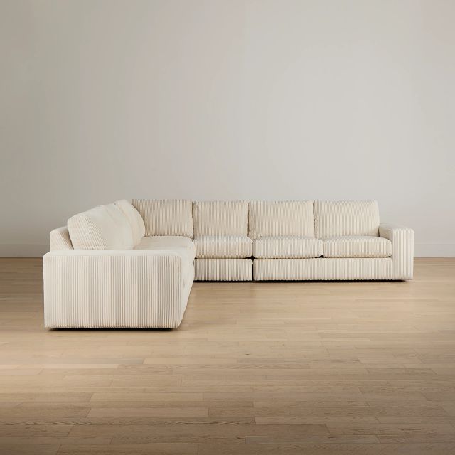 Charlie Ivory Fabric Large Two-arm Sectional