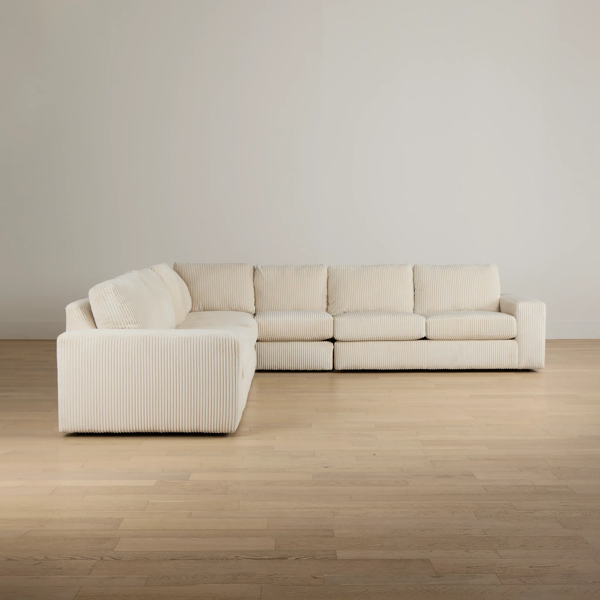 Charlie Ivory Fabric Large Two-arm Sectional