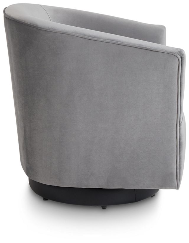 Charlotte Dark Gray Velvet Swivel Accent Chair