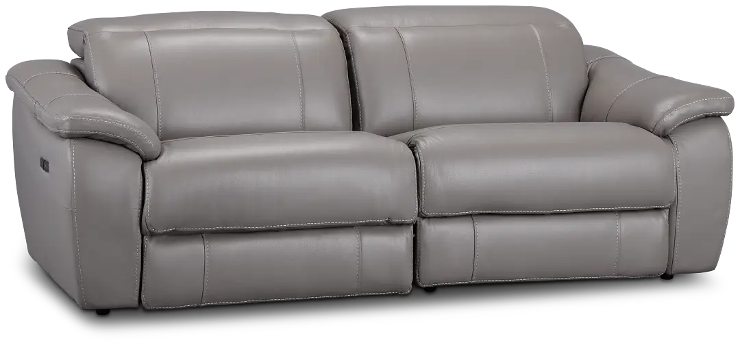 Marion Gray Lthr/vinyl Power Reclining Sofa Marion Gray Lthr/vinyl Power Reclining Sofa