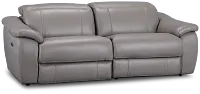 Marion Gray Lthr/vinyl Power Reclining Sofa