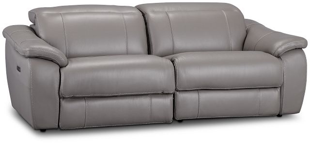 Marion Gray Lthr/vinyl Power Reclining Sofa