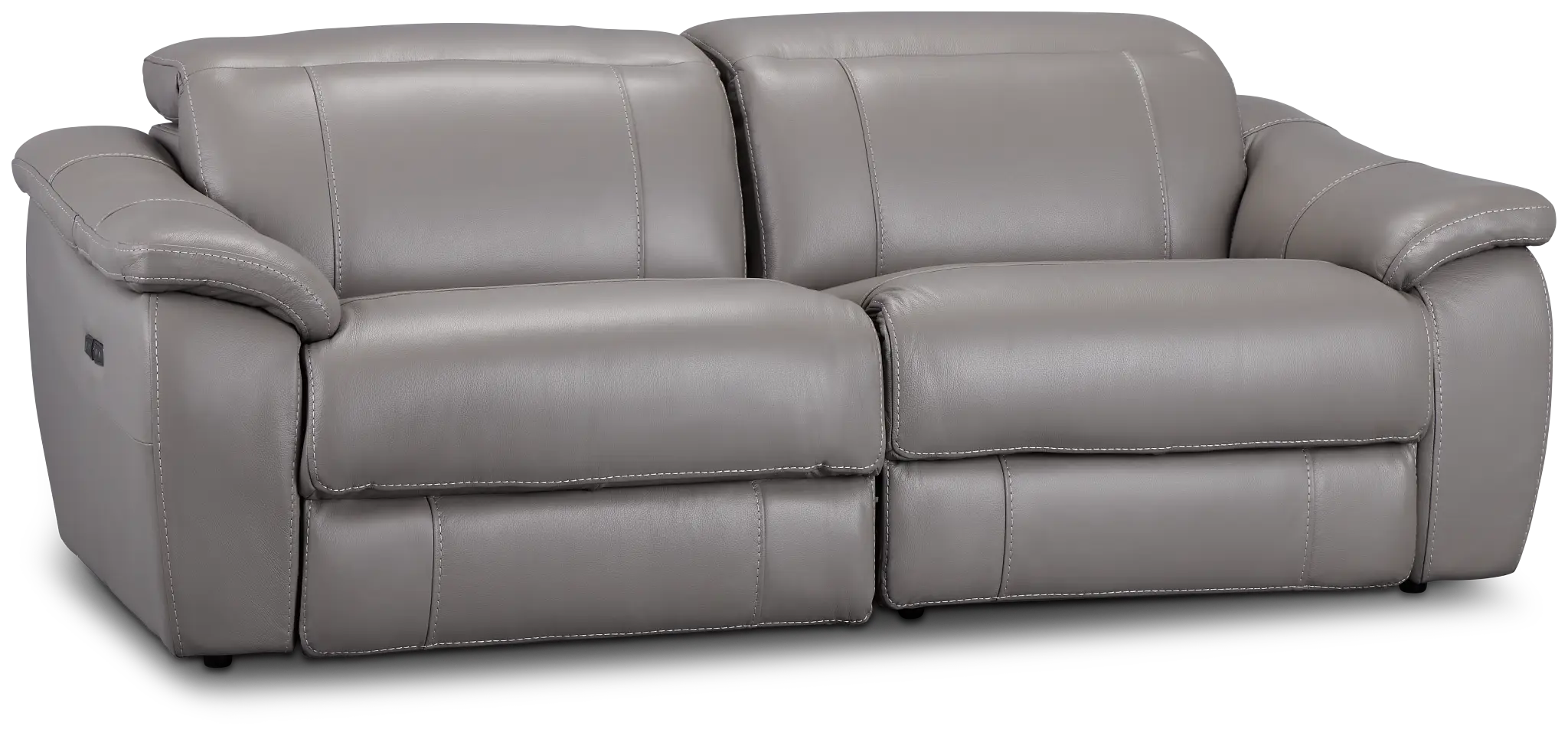 Marion Gray Lthr/vinyl Power Reclining Sofa Marion Gray Lthr/vinyl Power Reclining Sofa