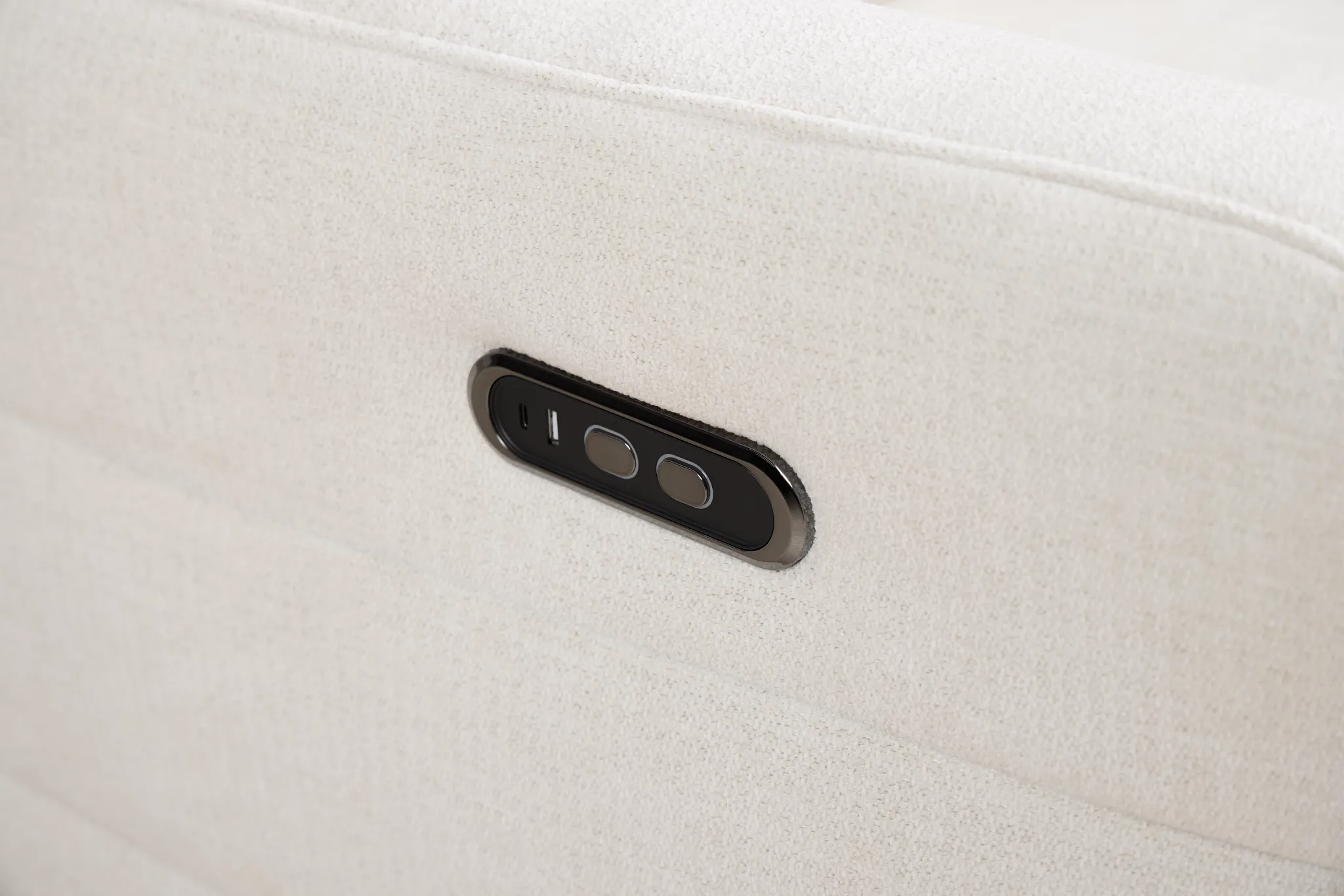 Rae White Fabric Power Recliner