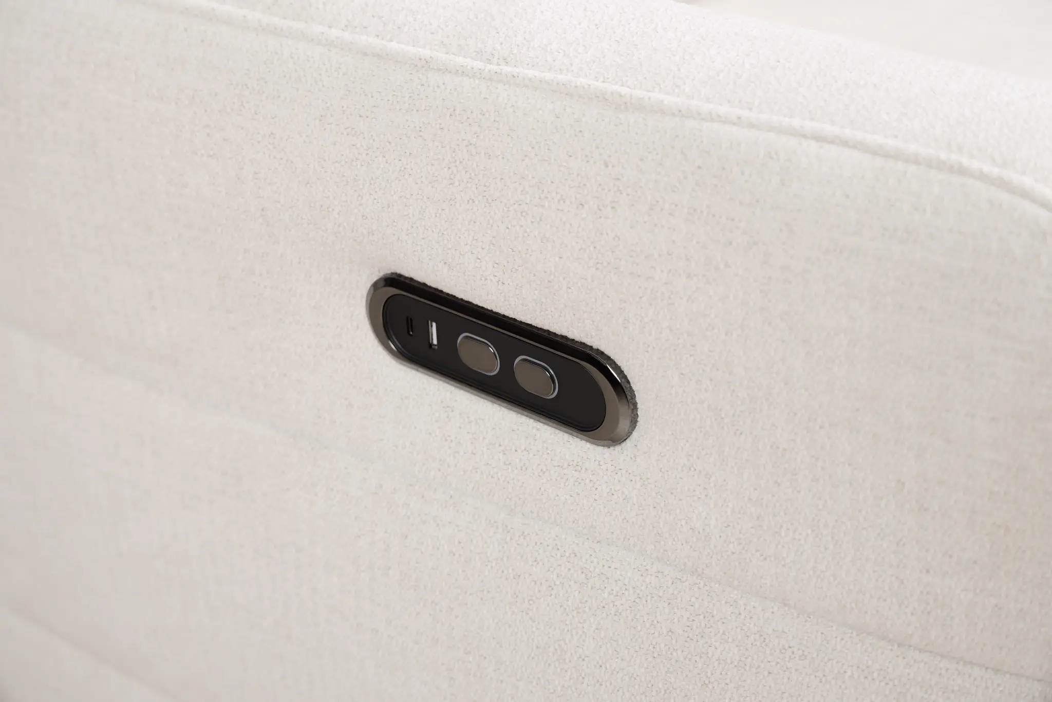 Rae White Fabric Power Recliner Rae White Fabric Power Recliner