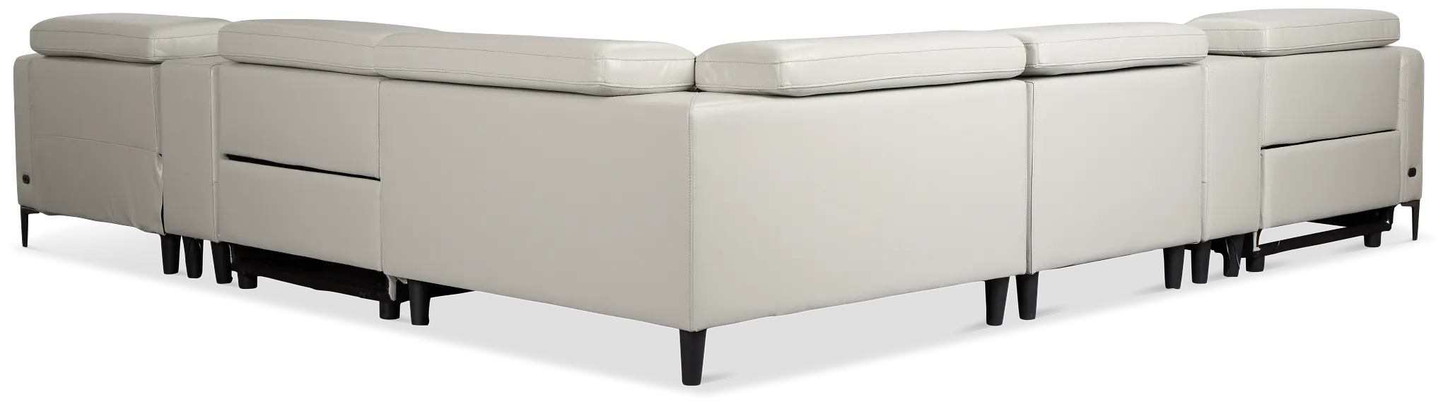 Ava Light Gray Micro Large Dual Power Right Chaise Sectional