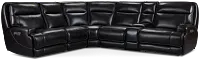 Casey Black Lthr/vinyl Medium Dual Power 2-arm Reclining Sectional