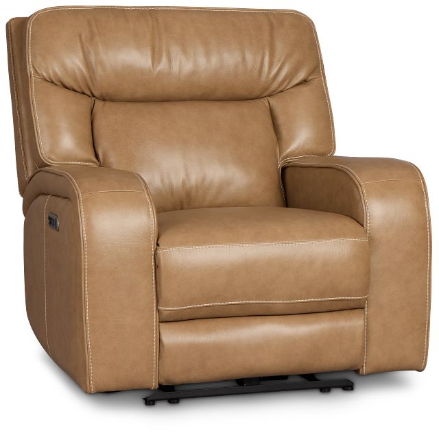Jasper Light Brown Leather Power Recliner