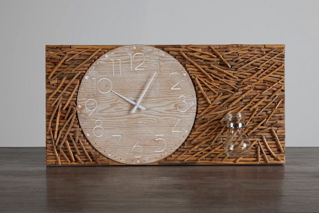 Wynn Beige Wood Wall Clock