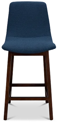 Hamilton Dark Blue Fabric 24" Upholstered Barstool