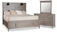 Heron Cove Light Tone Storage Panel Bedroom With Lights