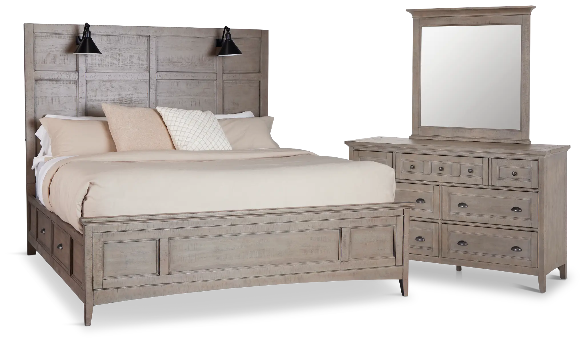 Heron Cove Light Tone Storage Panel Bedroom With Lights Heron Cove Light Tone Storage Panel Bedroom With Lights