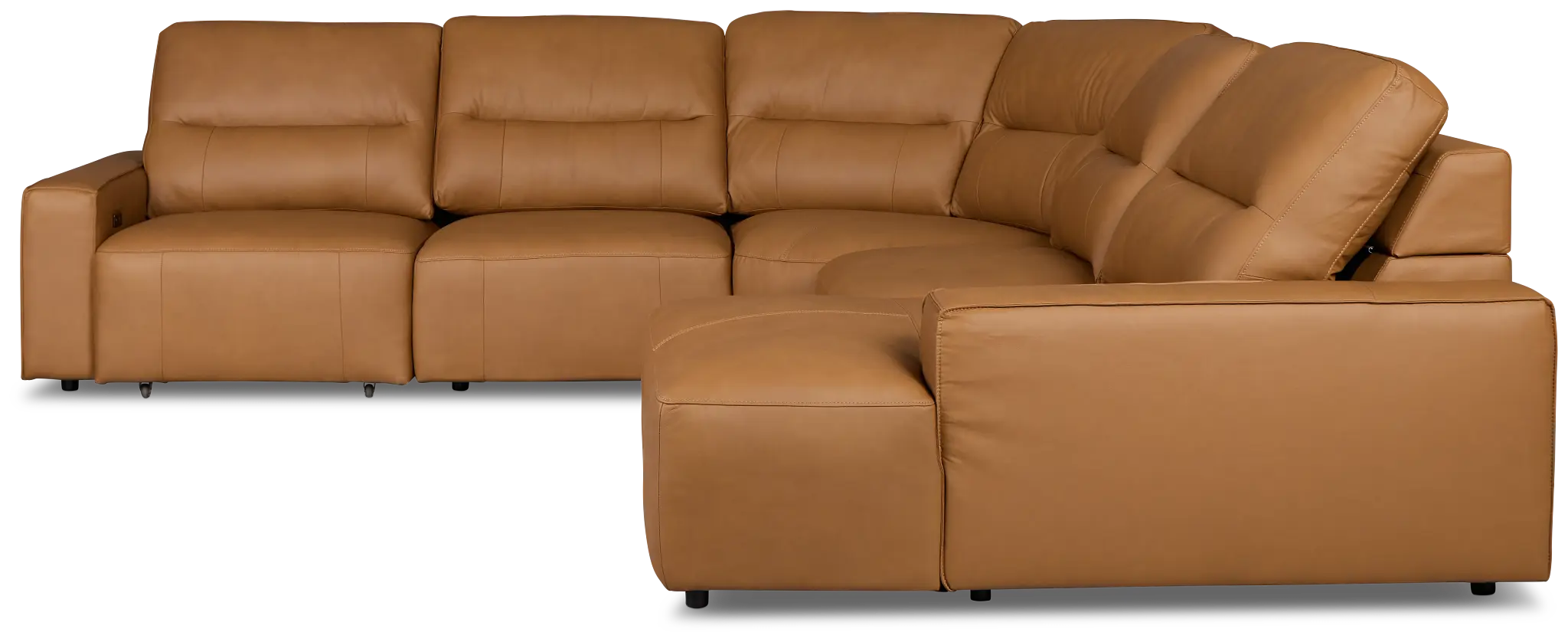 Rudy Brown Lthr/vinyl Small Left Chaise Power Extension Sectional Rudy Brown Lthr/vinyl Small Left Chaise Power Extension Sectional