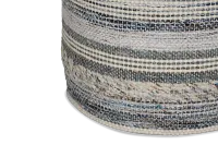 Ellian Blue Round Accent Pouf