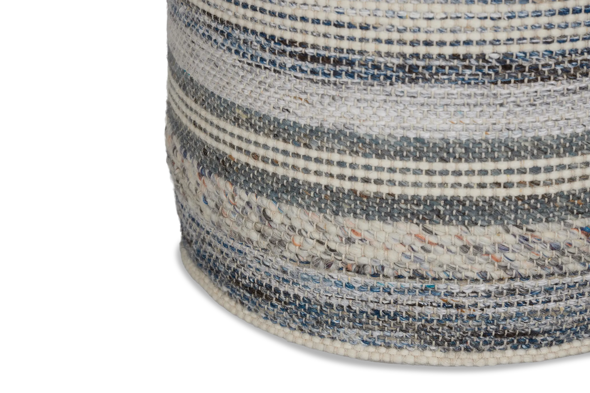 Ellian Blue Round Accent Pouf