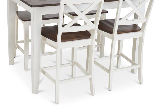 Sumter White High Table & 4 Barstools