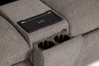 Drift Dark Gray Fabric Power Reclining Console Loveseat