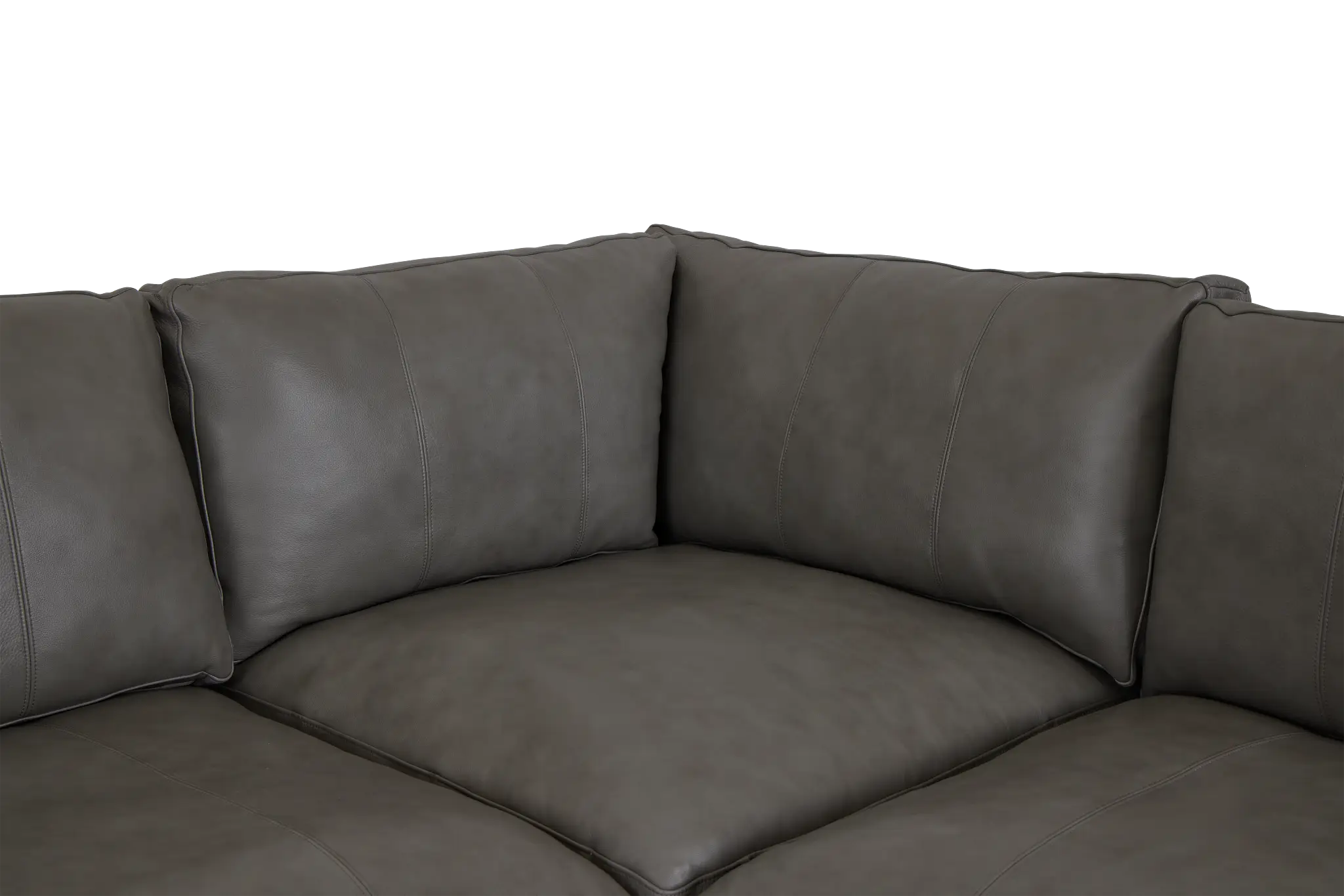 Dawkins Gray Leather Large Right Chaise Sectional Dawkins Gray Leather Large Right Chaise Sectional