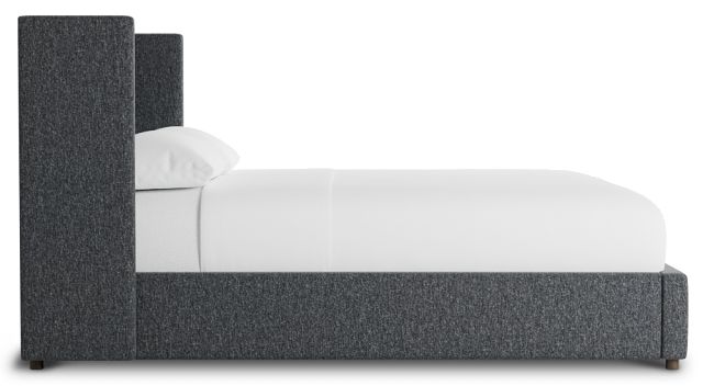 Captiva Delray Dark Gray 48" Upholstered Shelter Bed