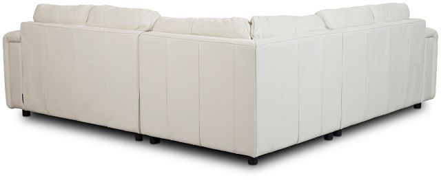 Rowan Light Beige Leather Small Two-arm Sectional