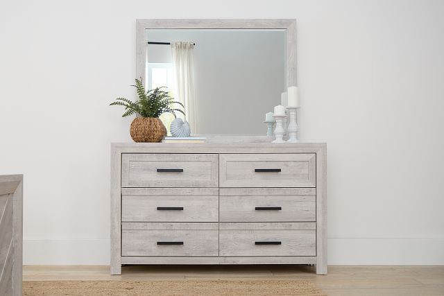Delray White Dresser & Mirror