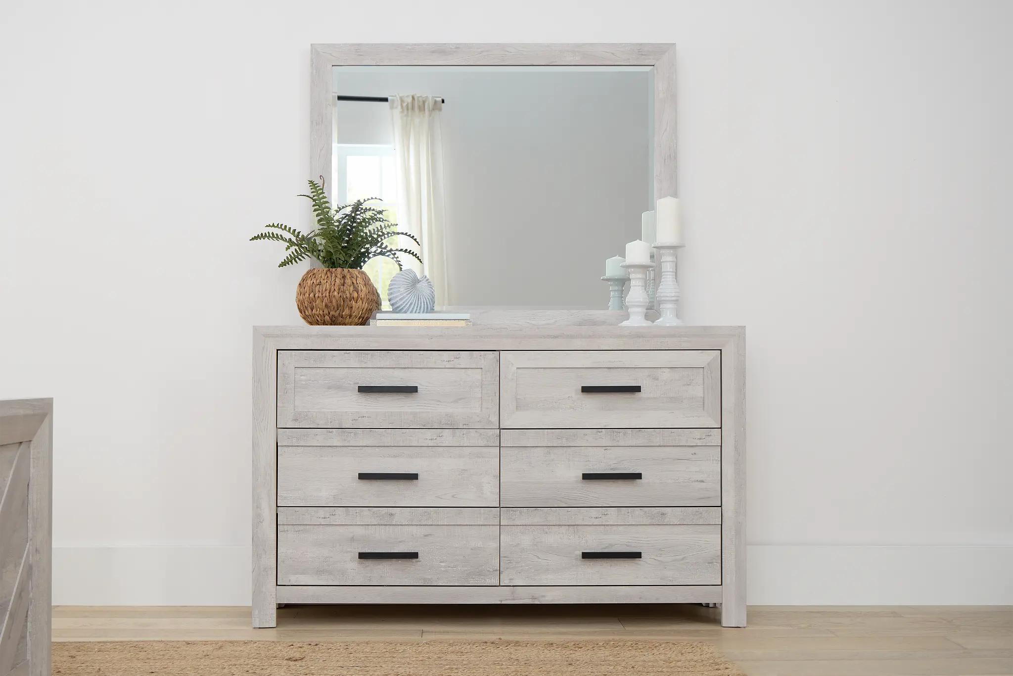 Delray White Dresser & Mirror Delray White Dresser & Mirror