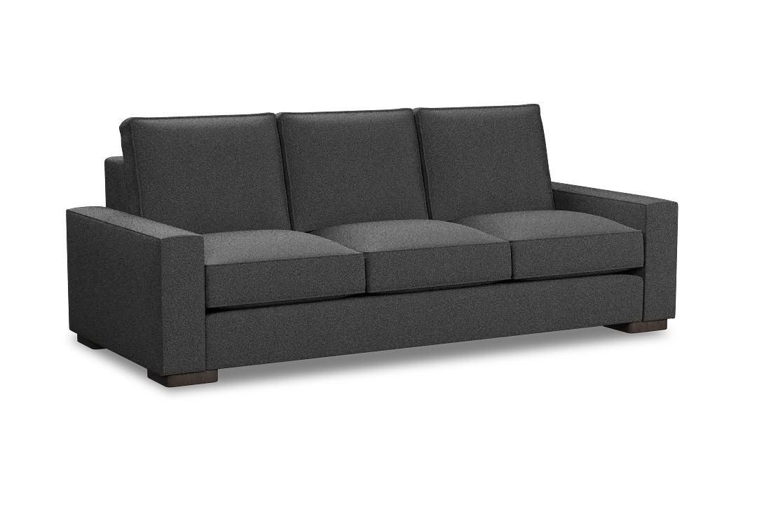 Edgewater Delray Dark Gray 96" Sofa W/ 3 Cushions