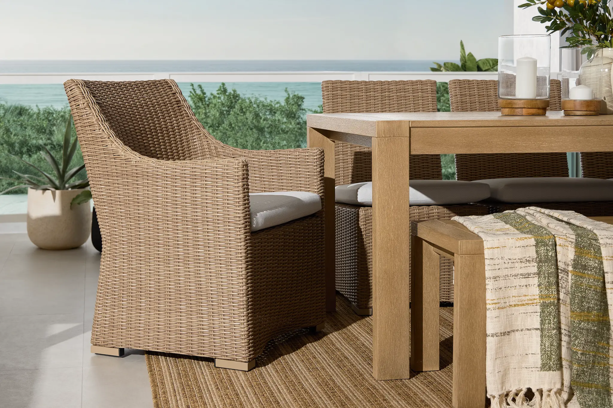 Montecito Light Tone Cushioned Arm Chair Montecito Light Tone Cushioned Arm Chair