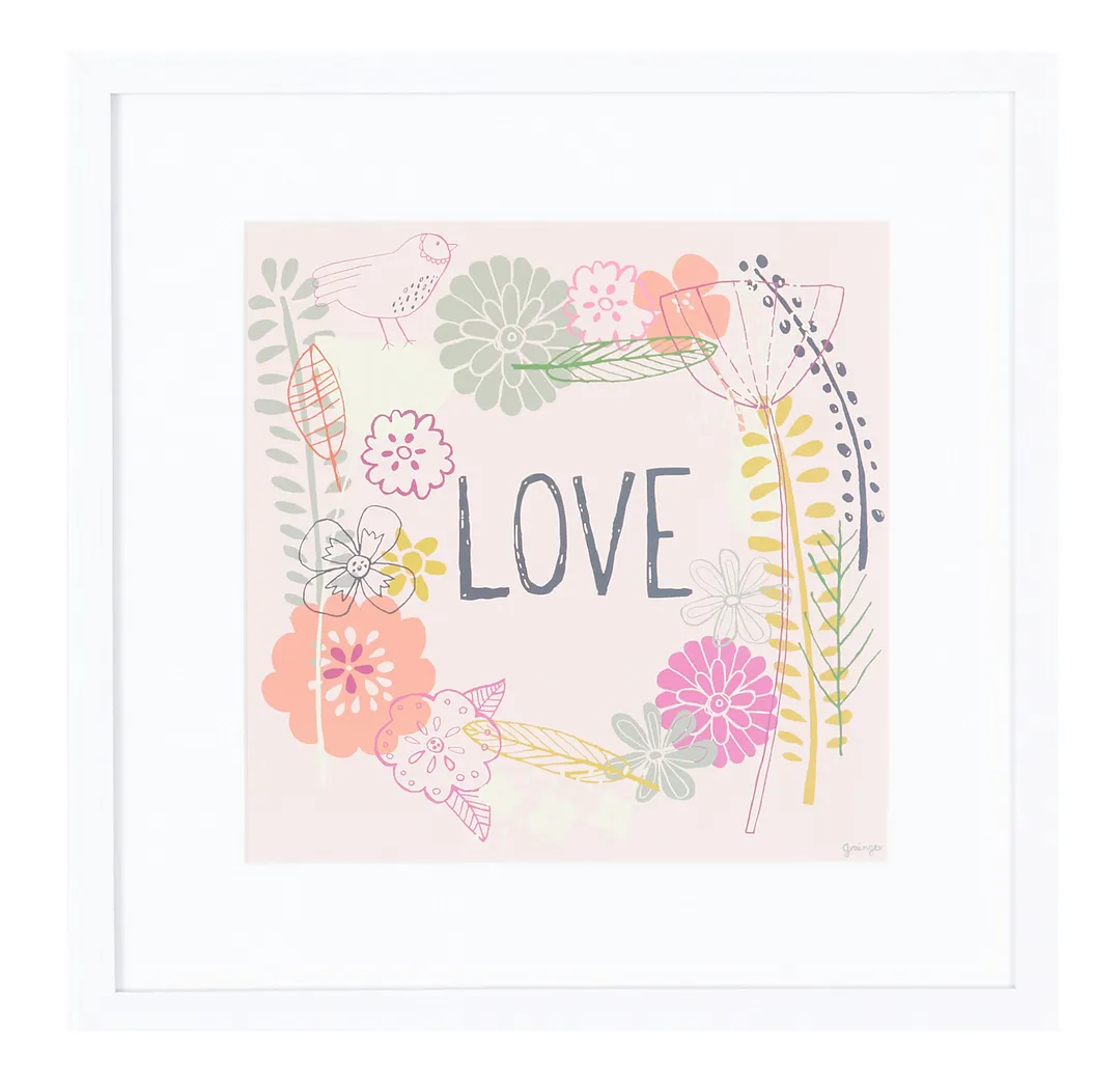 Love Multicolored Framed Wall Art