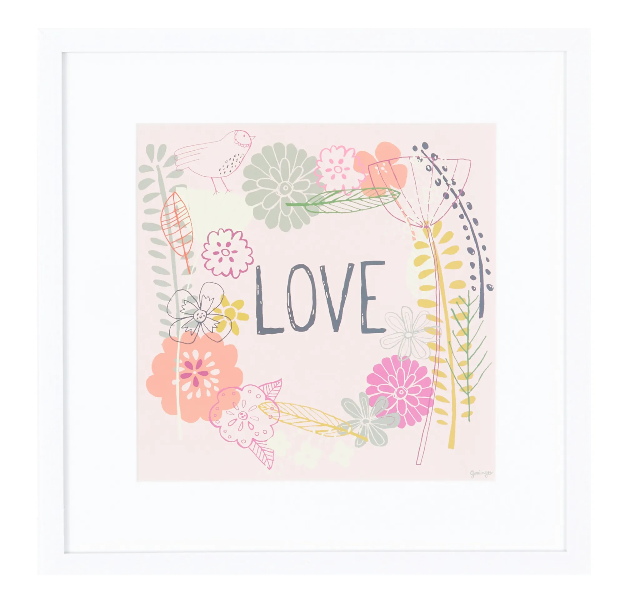 Love Multicolored Framed Wall Art